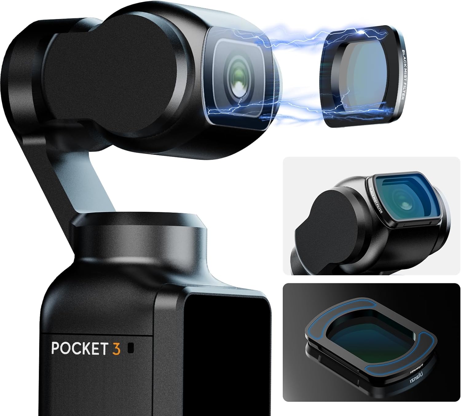 ULANZI Black Mist Filter for DJI Osmo Pocket 3, Magnetic HD